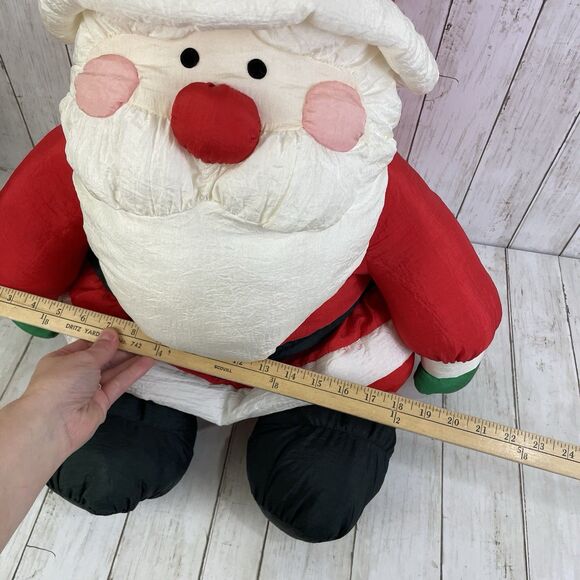 Large Department 56 Santa Claus Puffy Nylon Plush - Vintage - Picture 12 of 13